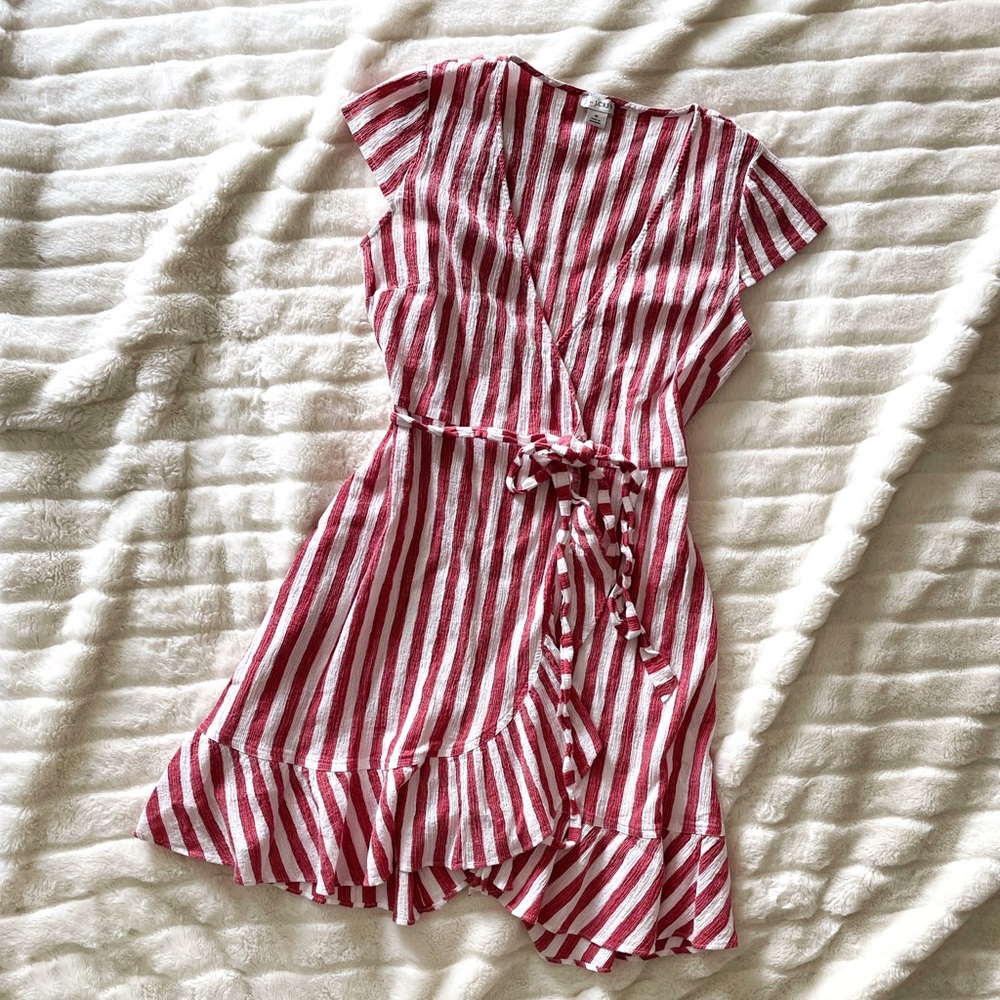 J. Crew Red & White Stripe Dress